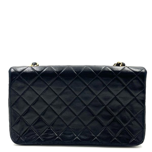 2 Chanel Matelasse Chain Coco Mark Full Flap Vintage Bag Lambskin Black