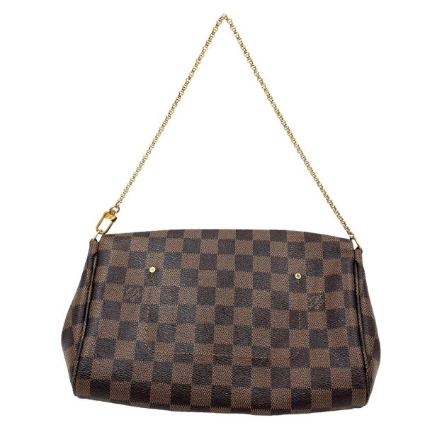 2 Louis Vuitton Damier Ebene Favorite PM Chain Shoulder Bag Brown