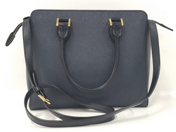 2 Prada 2way Shoulder Bag Saffiano Leather Navy