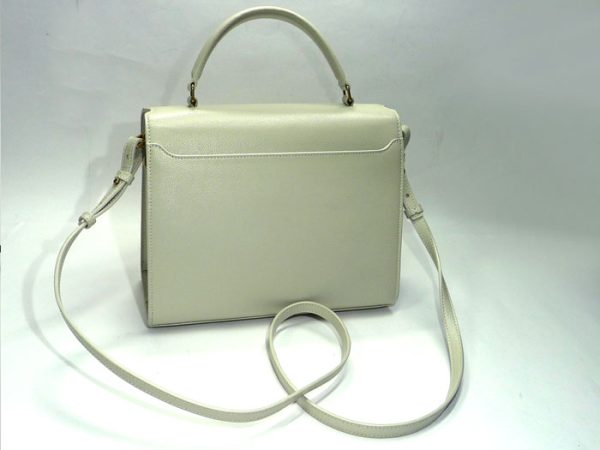 2000015259600015 2 Saint Laurent Paris 2way Shoulder Bag Cassandra Top Handle Leather White