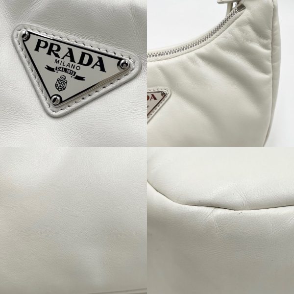 2000037246901497 18 Prada Shoulder Bag Crossbody Bag Leather White Silver Hardware