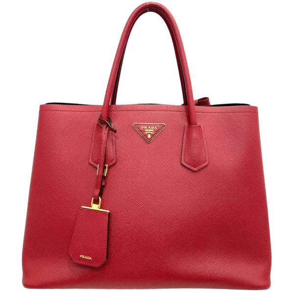 2000039246900495 5 Prada Handbag Triangle Logo Saffiano Leather Red Gold Hardware