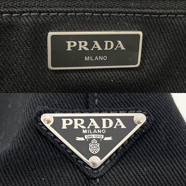 2000043246900138 8 Prada Tote Bag Handbag Shoulder Bag Canvas Black Silver Hardware