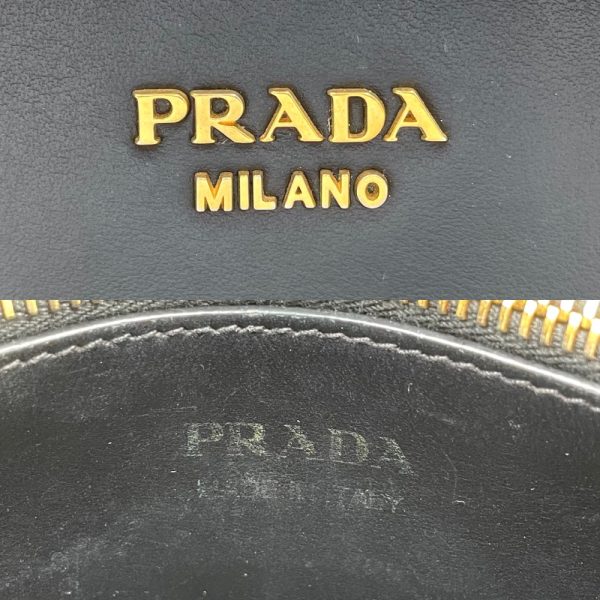 2000043246900186 17 Prada 2way Handbag Shoulder Crossbody Leather Black Gold Hardware