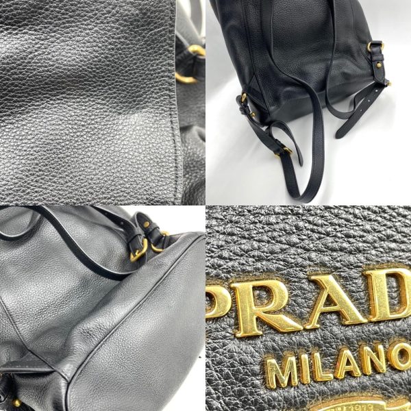 2000046246900447 18 Prada Rucksack Backpack Leather Black Gold Hardware