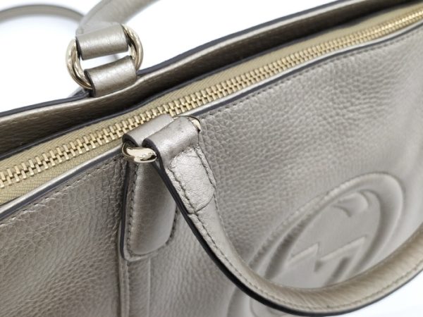 2000087252000569 6 Gucci Soho 2way Handbag Interlocking G Leather Gold Crossbody Shoulder
