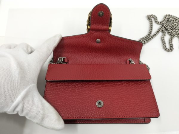 2000087257800450 7 Gucci Duonissos Chain Shoulder Bag Leather Red Crossbody