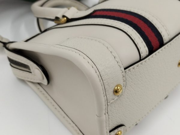 2000097252100333 3 Gucci 2way Tote Bag Sherry Line Double G Leather White Crossbody