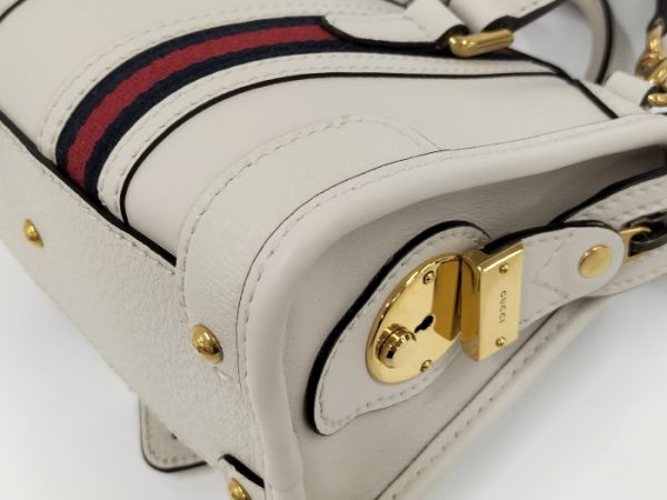 2000097252100333 4 Gucci 2way Tote Bag Sherry Line Double G Leather White Crossbody