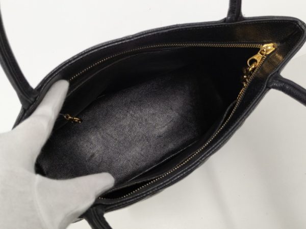 2000111258400155 10 Chanel Reprint Tote Bag Here Mark Caviar Skin Black Handbag