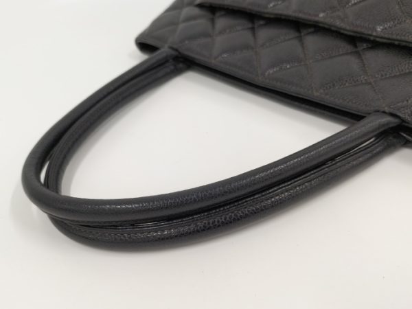 2000111258400155 4 Chanel Reprint Tote Bag Here Mark Caviar Skin Black Handbag
