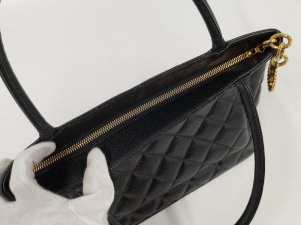2000111258400155 5 Chanel Reprint Tote Bag Here Mark Caviar Skin Black Handbag