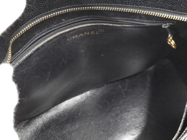 2000111258400155 7 Chanel Reprint Tote Bag Here Mark Caviar Skin Black Handbag