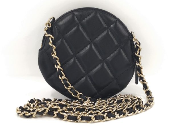 2000114257800212 2 Chanel Camellia Chain Shoulder Bag Lambskin Leather Black