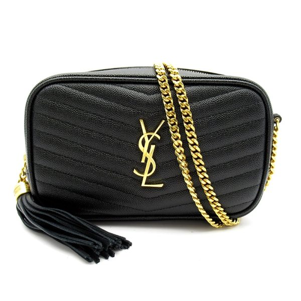 2000185233500066 1 Yves Saint Laurent Mini Bag Lou Leather Shoulder Bag Black