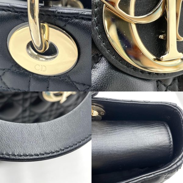 2000302246909963 16 Christian Dior 2way Lady Dior Cannage Large Handbag Shoulder Lambskin Black