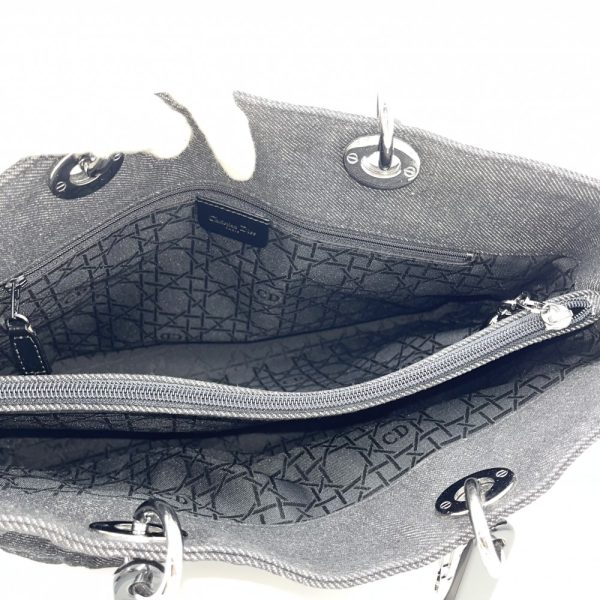 2000302246911049 16 Christian Dior Handbag Cannage Denim Black Silver Hardware