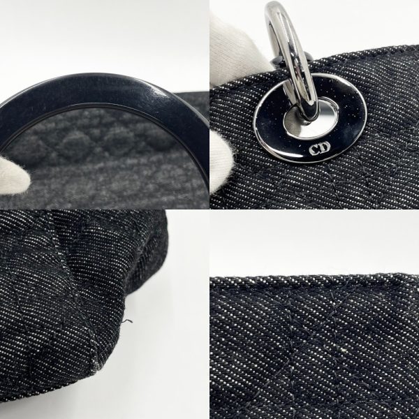 2000302246911049 18 Christian Dior Handbag Cannage Denim Black Silver Hardware