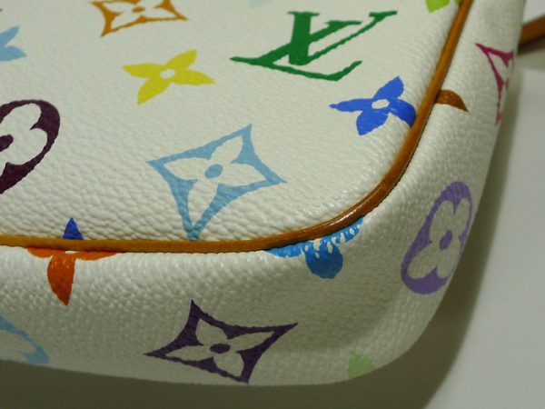 2000803258600451 4 Louis Vuitton Pochette Accessory Pouch Monogram Multicolor Mini Handbag White