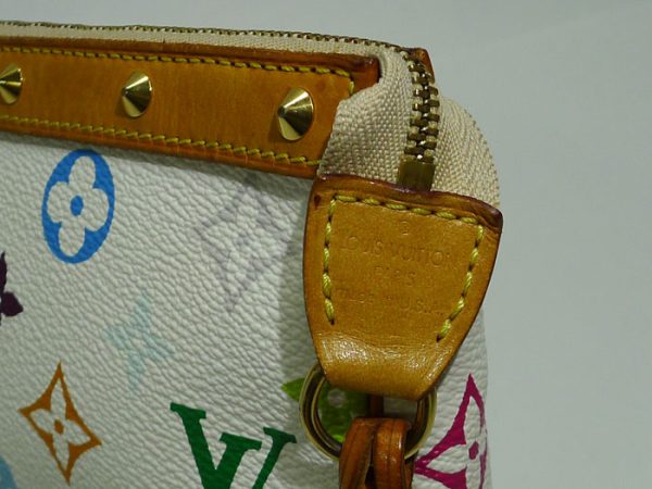 2000803258600451 6 Louis Vuitton Pochette Accessory Pouch Monogram Multicolor Mini Handbag White