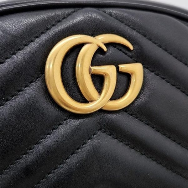 20240112025313386 92351937 GUCCI Marmont Matelasse Waist Belt Bag GG Black Quilted Leather