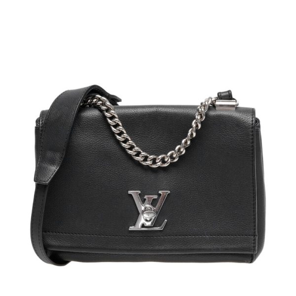 LOUIS VUITTON Black Leather Lockme II BB Crossbody Handbag LOUIS VUITTON Black Leather Lockme II BB Crossbody Handbag