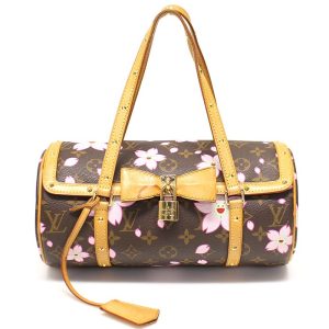 LOUIS VUITTON M92009 Cherry Blossom Papillon GM Marron Hand Bag Takashi Mu Prada Nylon Shoulder Bag Black