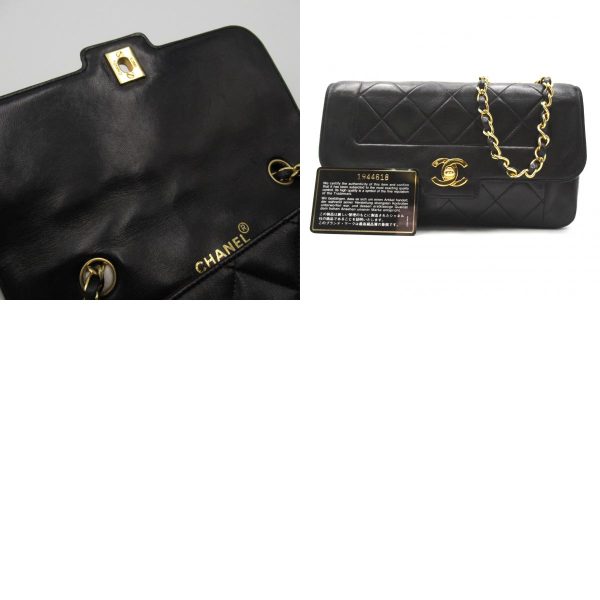 2100301035836 16c Chanel Chain Shoulder Bag Lambskin Black Leather