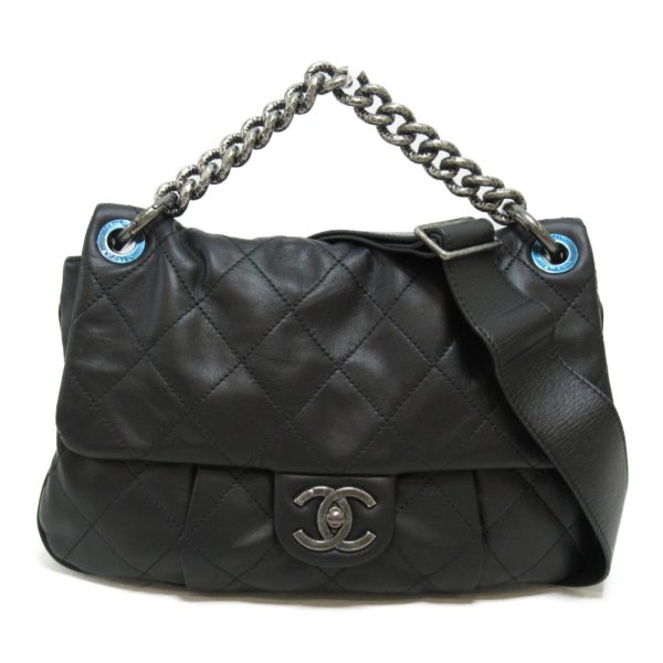 2100301052642 2 Chanel Chain Shoulder Bag Leather Black