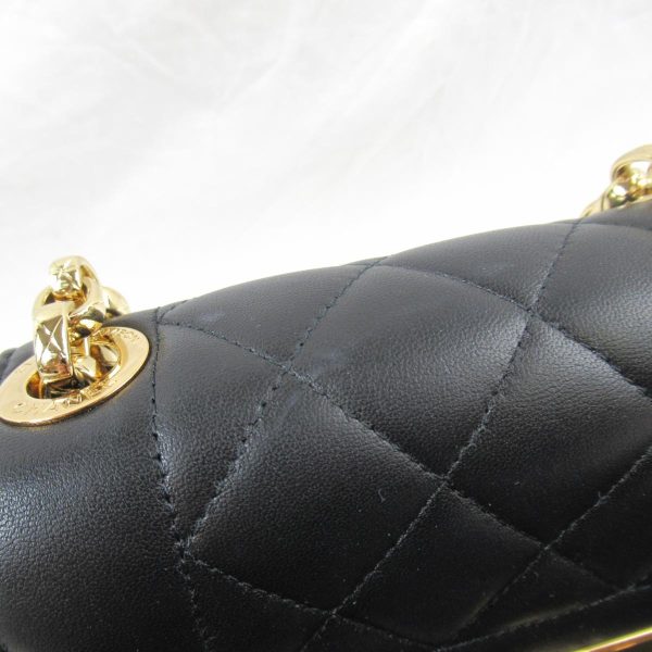 2101215827470 08 Chanel Lambskin Chain Shoulder Bag Black