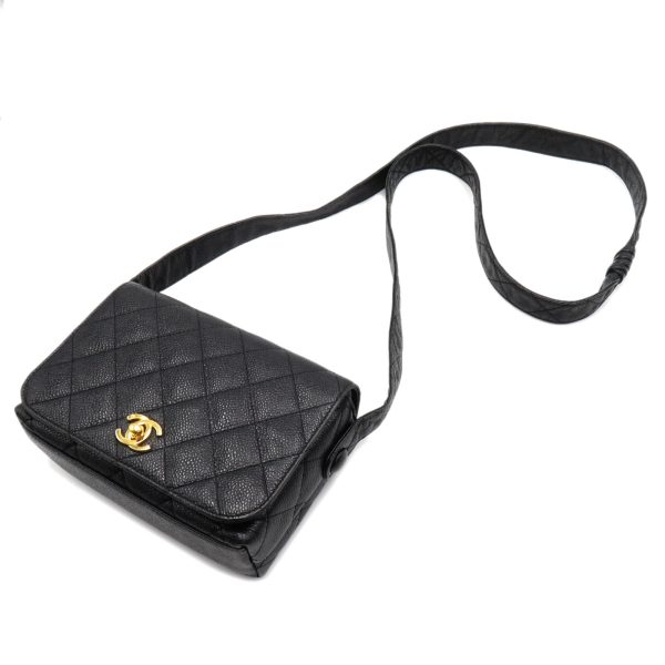 2101216234932 5 Chanel Shoulder Bag Pochette Caviar Skin Black