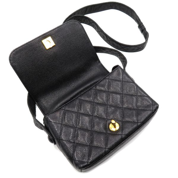 2101216234932 6 Chanel Shoulder Bag Pochette Caviar Skin Black