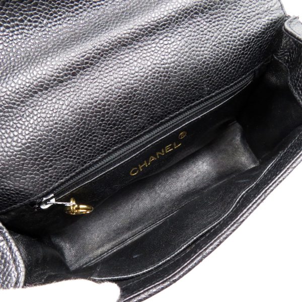2101216234932 7 Chanel Shoulder Bag Pochette Caviar Skin Black