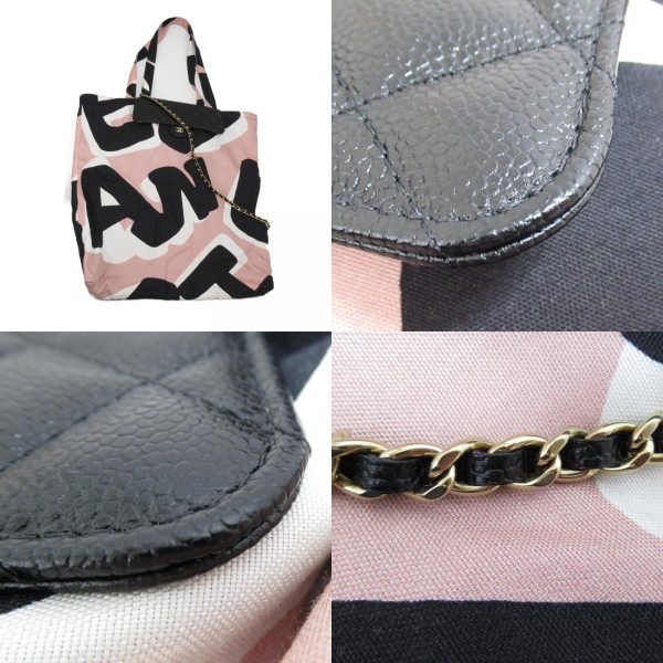 2101216493544 11c Chanel Chain Shoulder Bag Eco Caviar Skin Black
