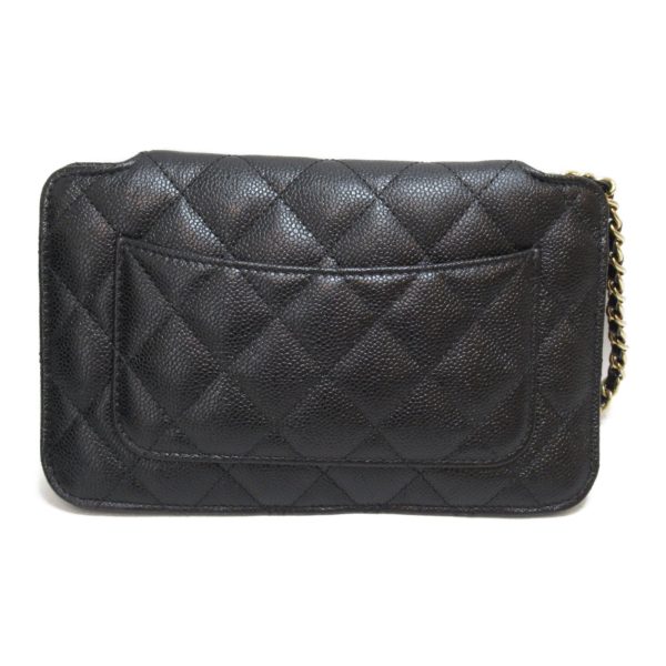 2101216493544 4 Chanel Chain Shoulder Bag Eco Caviar Skin Black