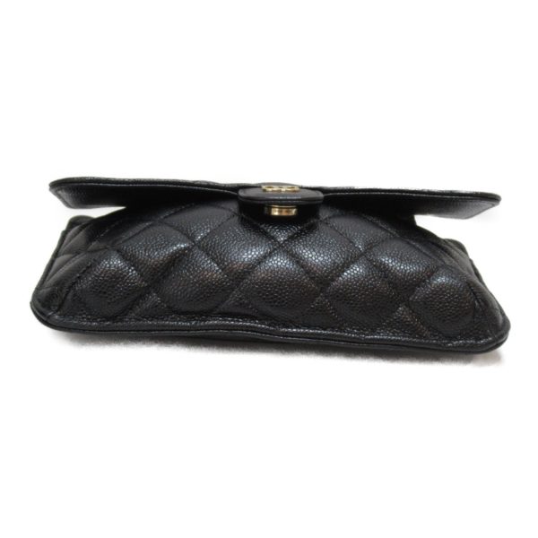 2101216493544 6 Chanel Chain Shoulder Bag Eco Caviar Skin Black