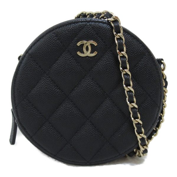 2101217250481 3 Chanel Mini Matelasse Chain Shoulder Bag Caviar Skin Black