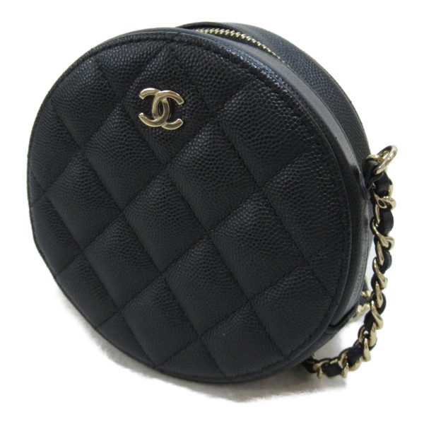 2101217250481 5 Chanel Mini Matelasse Chain Shoulder Bag Caviar Skin Black