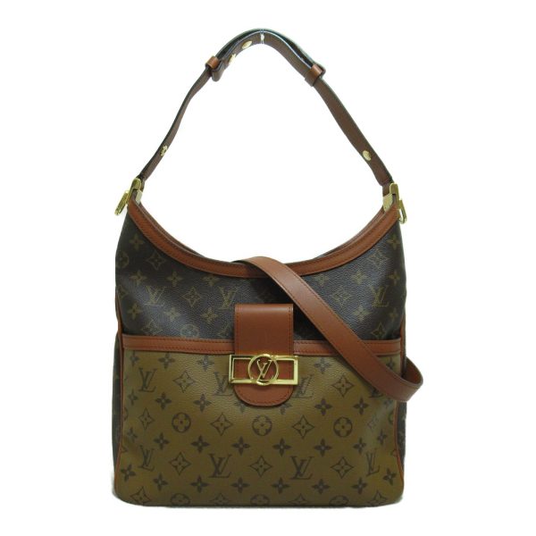 2101217368674 9 Louis Vuitton Hobo Dauphine MM Shoulder Bag Canvas Monogram Reverse Ladies Brown