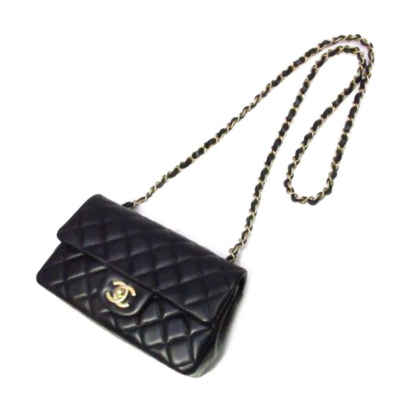 2104101720831 05 Chanel Matelasse Chain Shoulder Bag Lambskin Black