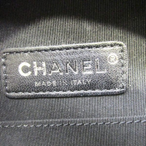 2104101909656 04 Chanel Chain Shoulder Bag Enamel Black