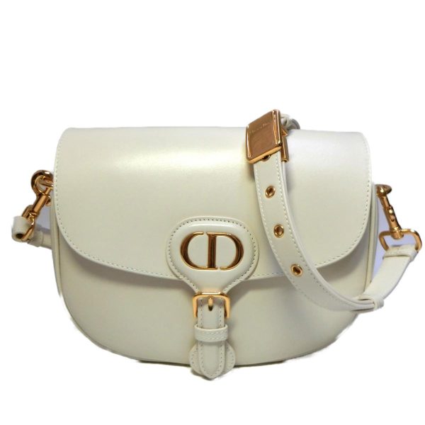 2104101935808 1 Dior Bobby Medium Shoulder Bag Calfskin White