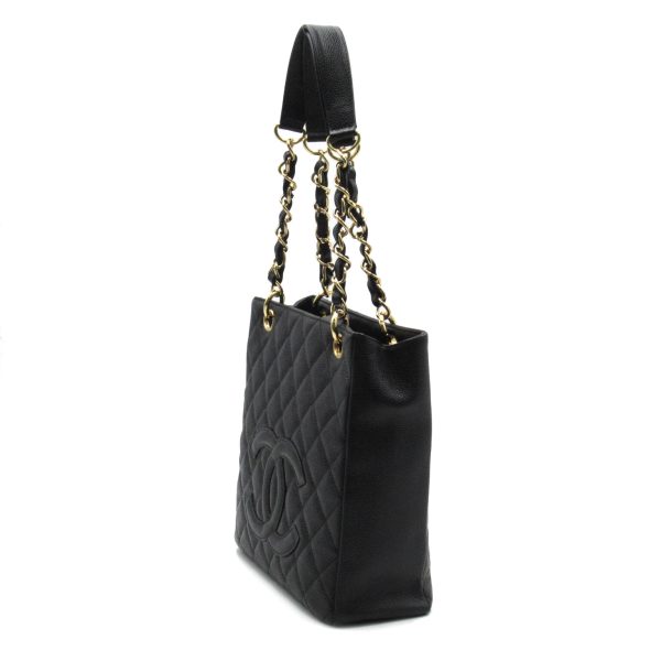 2104102099233 3 Chanel PST Shoulder Bag Caviar Skin Black