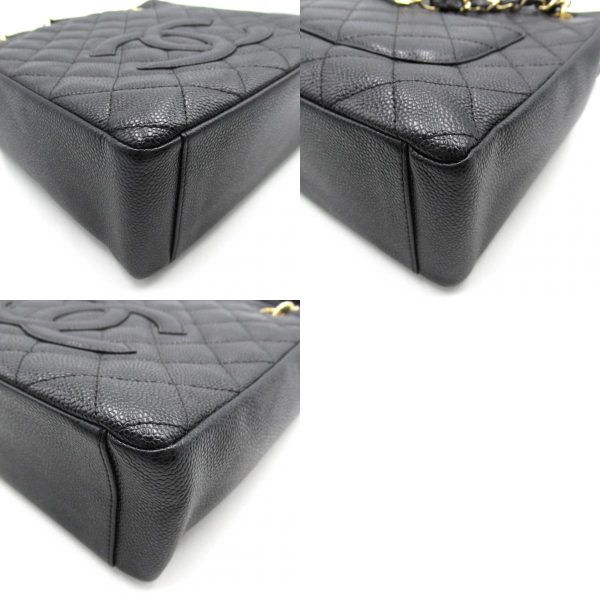 2104102099233 9c Chanel PST Shoulder Bag Caviar Skin Black