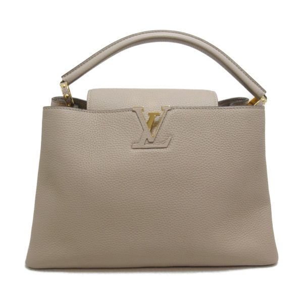 2104102136051 1 Louis Vuitton Capucines MM Shoulder Bag Leather Taurillon Monogram Beige