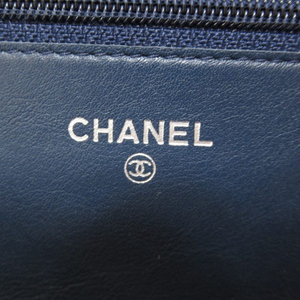 2104102213165 11 Chanel Chain Wallet Shoulder Bag Bag Caviar Skin Navy