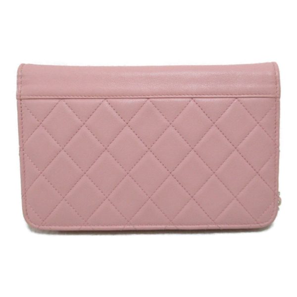 2104102213172 4 Chanel Chain Wallet Shoulder Bag Calf Pink