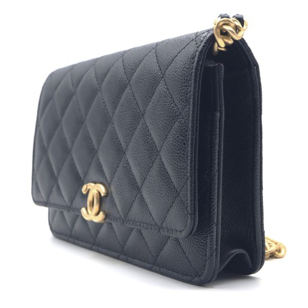 2107600854458 3 Chanel Chain Wallet Shoulder Bag Caviar Skin Grained Calf Black