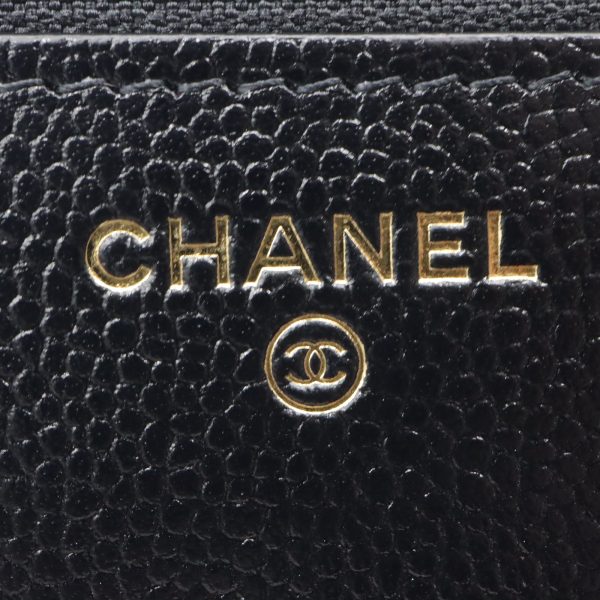 2107600854458 6 Chanel Chain Wallet Shoulder Bag Caviar Skin Grained Calf Black
