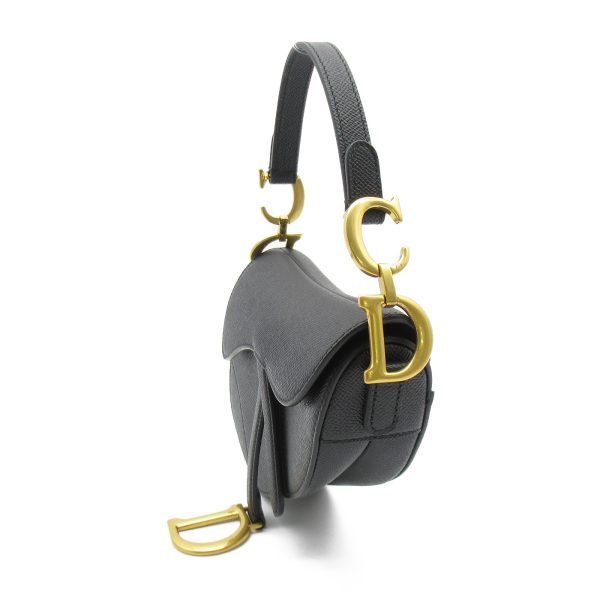 2107600922911 3 Dior Mini Saddle Shoulder Bag Leather Black